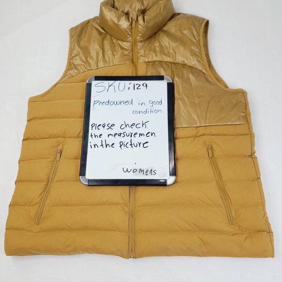 Lululemon Women's Mustard Gold Navigation Stretch Thermal Puffer Vest Size 10 - Picture 8 of 8